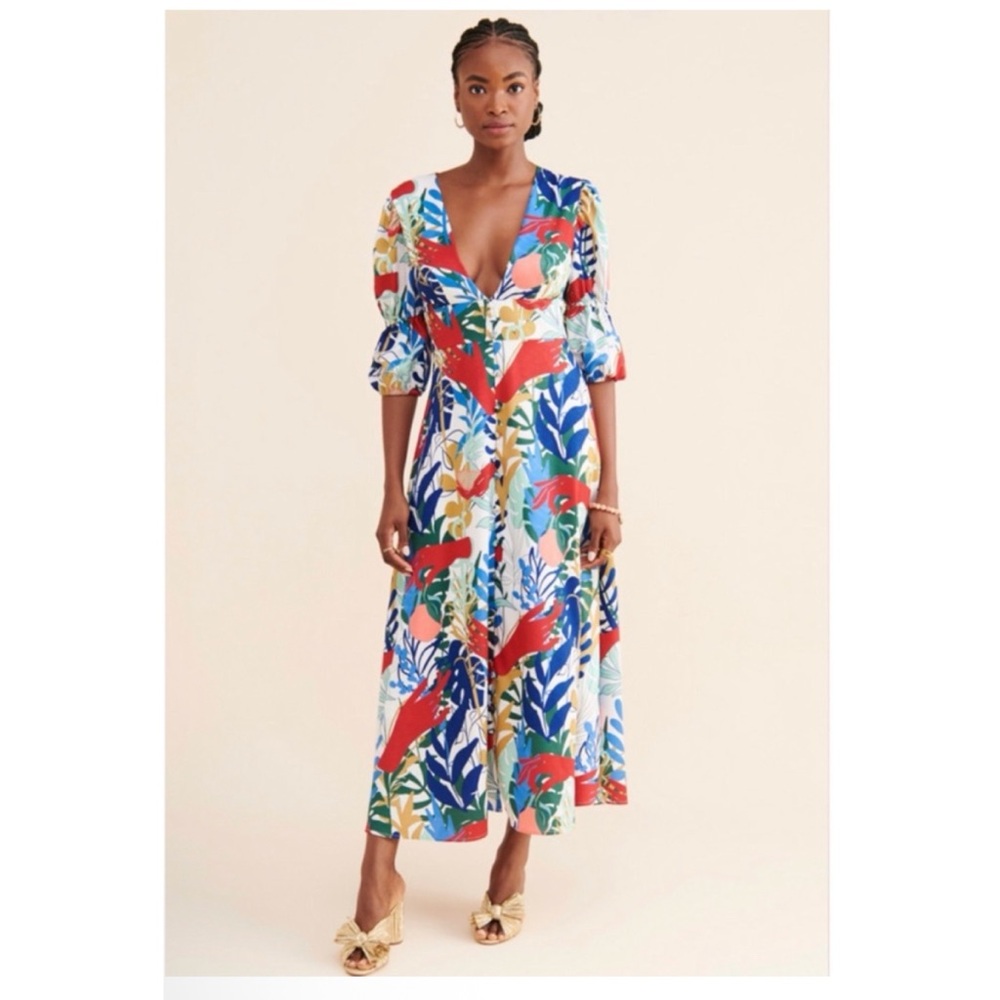 Anthropologie Maxine Maxi Dress 
Colorful Floral Maxi Dress